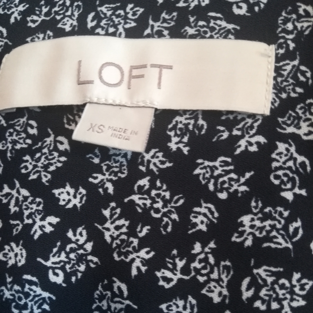 Ann Taylor Loft Split Neck Utility Blouse Sz Xs - image 2